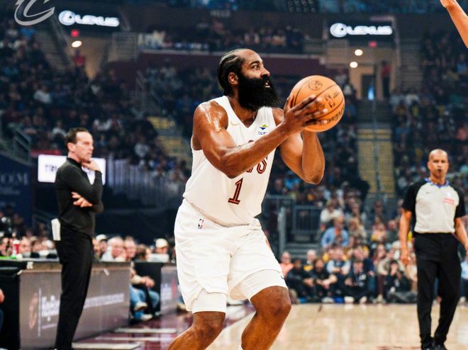 哈登达成生涯29000分里程碑 骑士大胜残阵76人